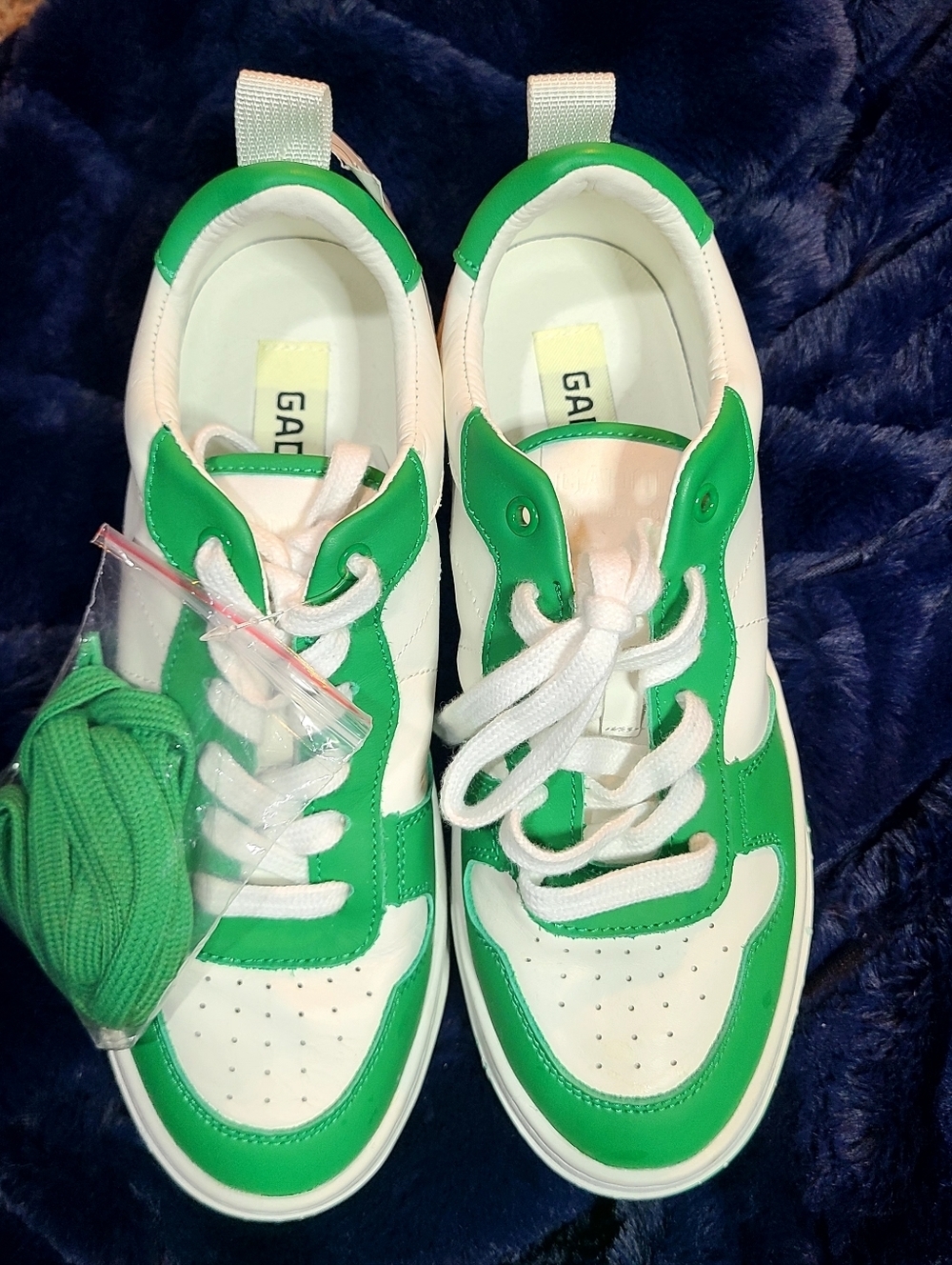 GADOL Green & White Low Top Court Sneaker